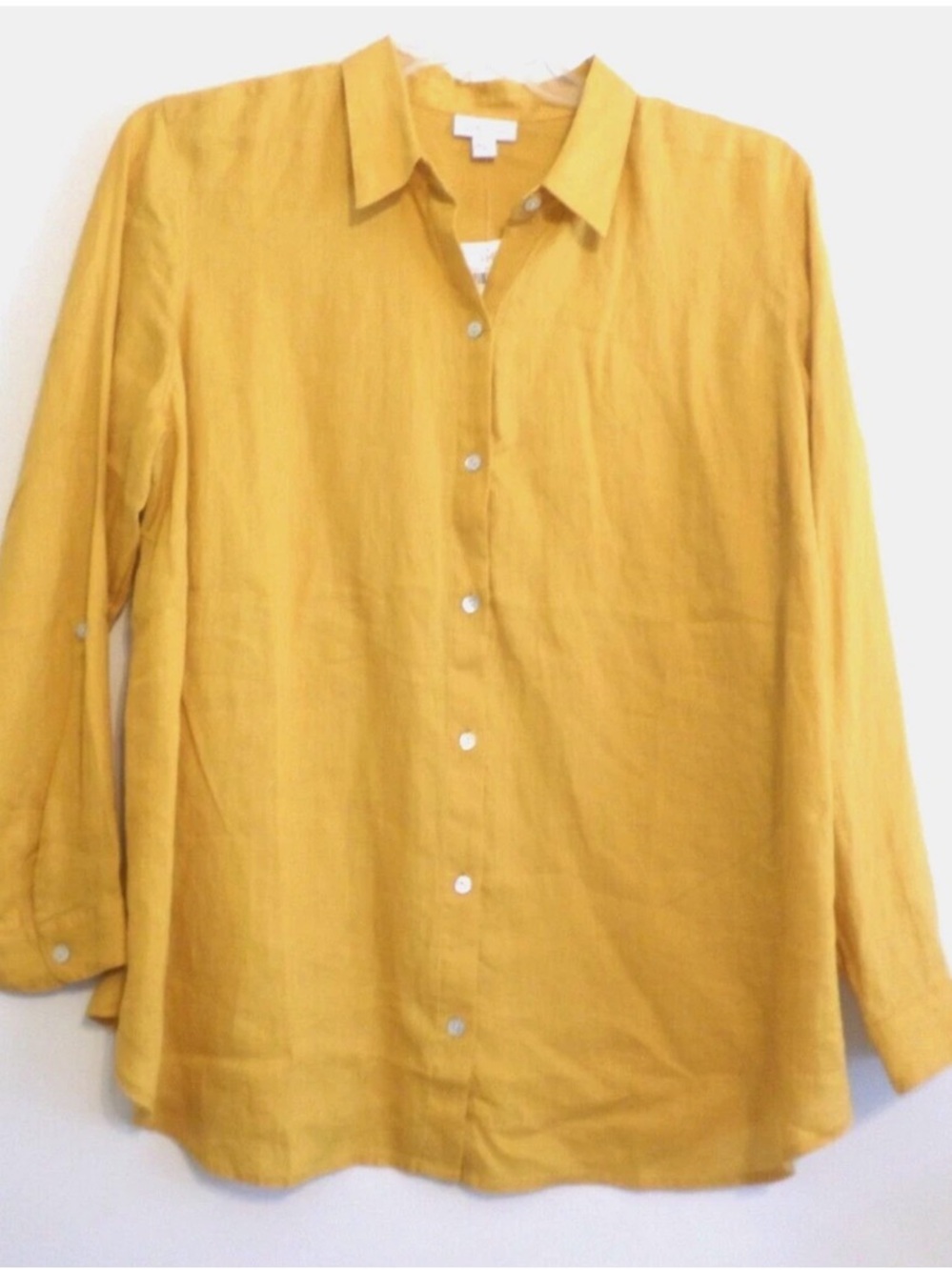 J. Jill Linen Shirt in Mustard Yellow